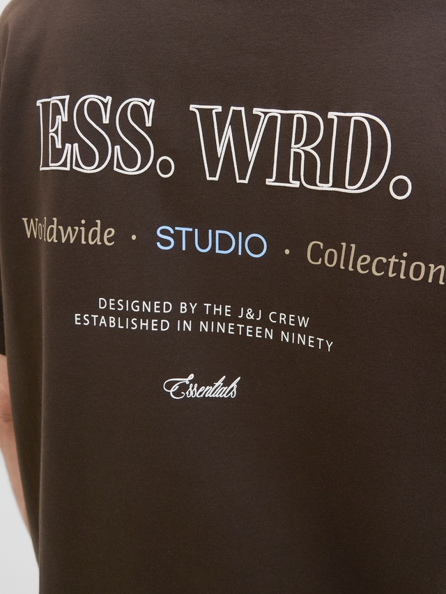 Jack & Jones Rundhalsshirt »JJEURBAN EDGE STUDIO TEE SS O-NECK NOOS« mit Front und Back Print