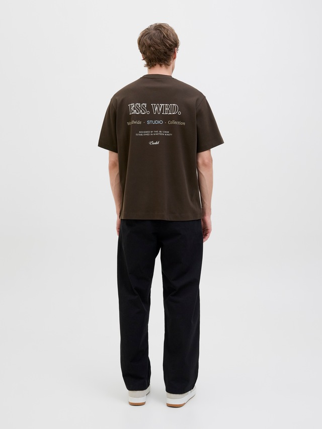 Jack & Jones Rundhalsshirt »JJEURBAN EDGE STUDIO TEE SS O-NECK NOOS« mit Front und Back Print