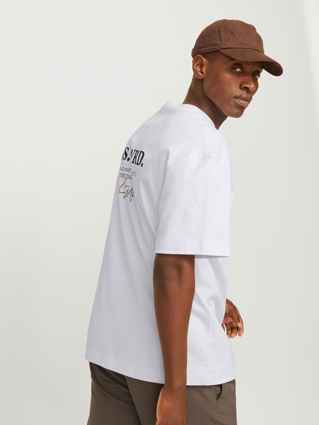 Jack & Jones Rundhalsshirt »JJEURBAN EDGE STUDIO TEE SS O-NECK NOOS« mit Front und Back Print