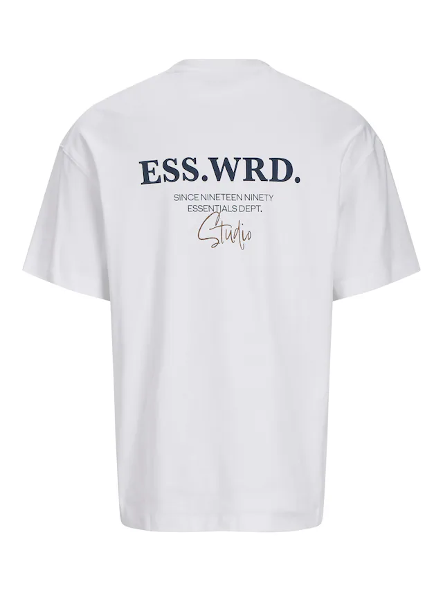 Jack & Jones Rundhalsshirt »JJEURBAN EDGE STUDIO TEE SS O-NECK NOOS« mit Front und Back Print