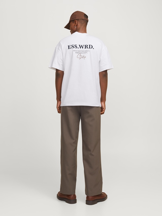 Jack & Jones Rundhalsshirt »JJEURBAN EDGE STUDIO TEE SS O-NECK NOOS« mit Front und Back Print
