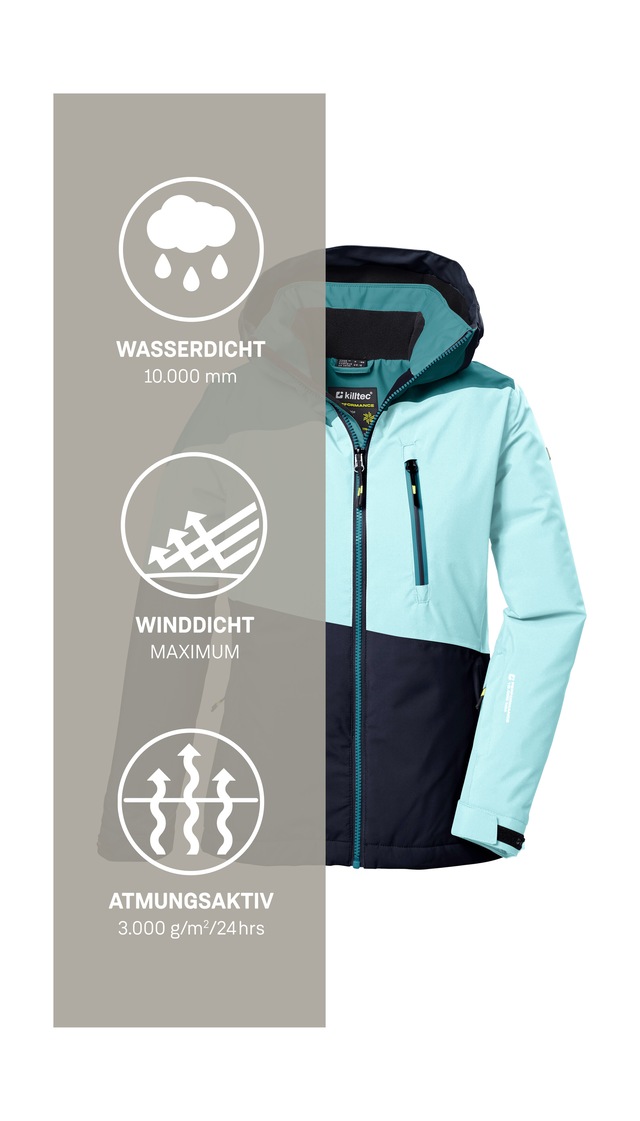Killtec Skijacke »KSW 331 GRLS SKI JCKT« Atmungsaktive, wasserdichte Jacke mit Fleece-Innenseite, Skipasstasche