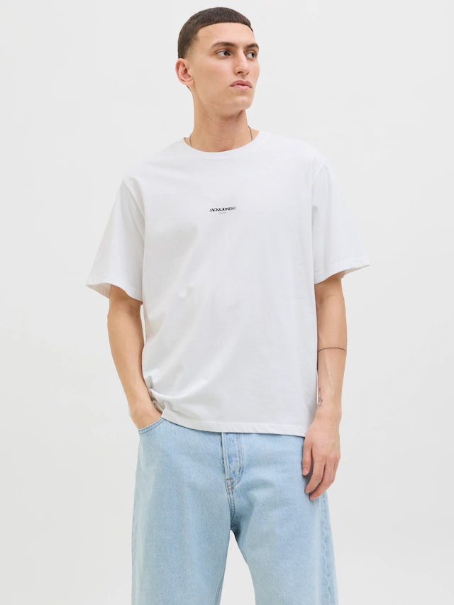 Jack & Jones Print-Shirt »JORTAVIRA POSTER TEE SS CREW NECK« mit Backprint
