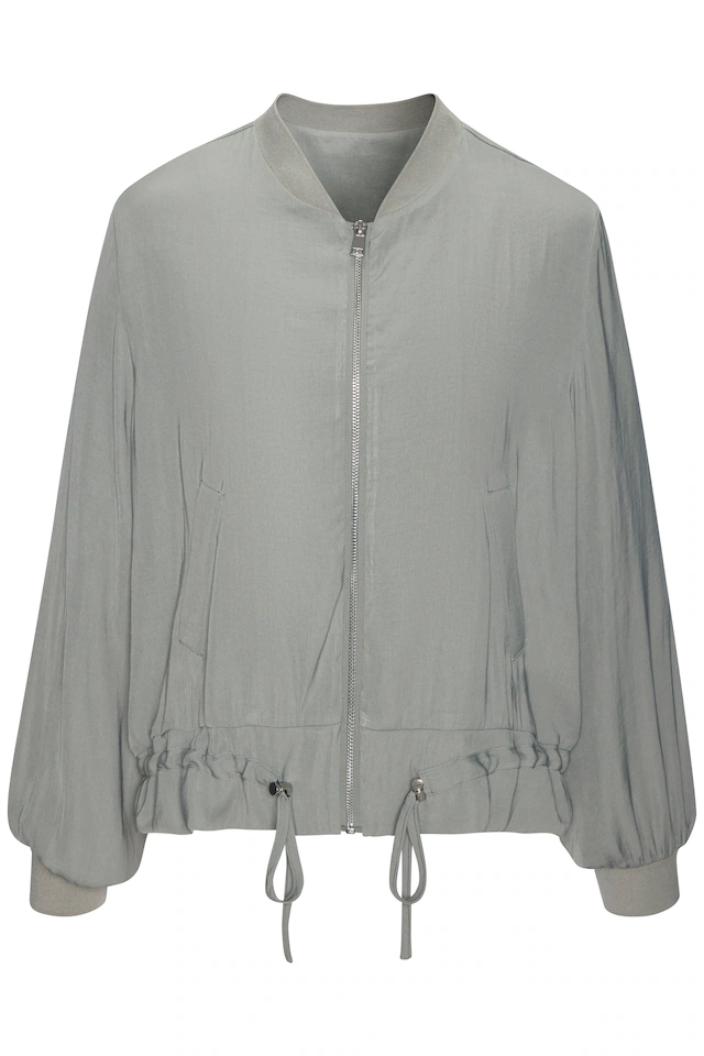 LASCANA Blouson »aus leicht glänzender Satinqualität mit Reißverschluss und Taschen« Leichte Jacke mit Tunnelzug, luftige Blousonjacke ohne Futter, casual