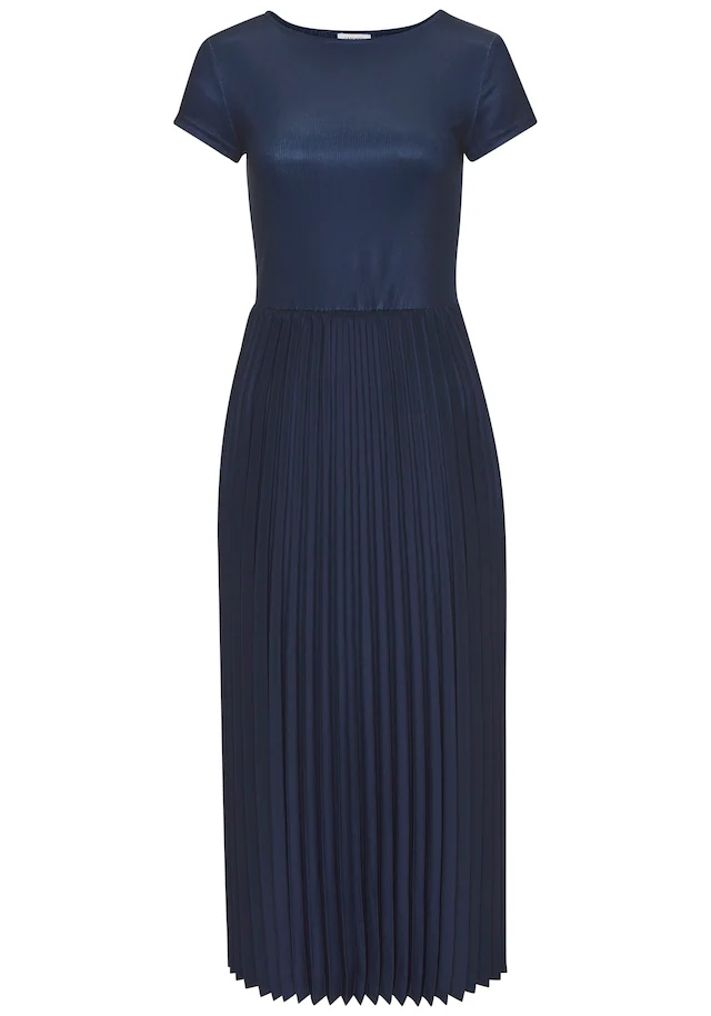 LASCANA Midikleid »mit Plisseerockteil, bügelfreie Qualität« Ohne Taschen elegantes Sommerkleid, Festkleid, Plisseekleid, modisch