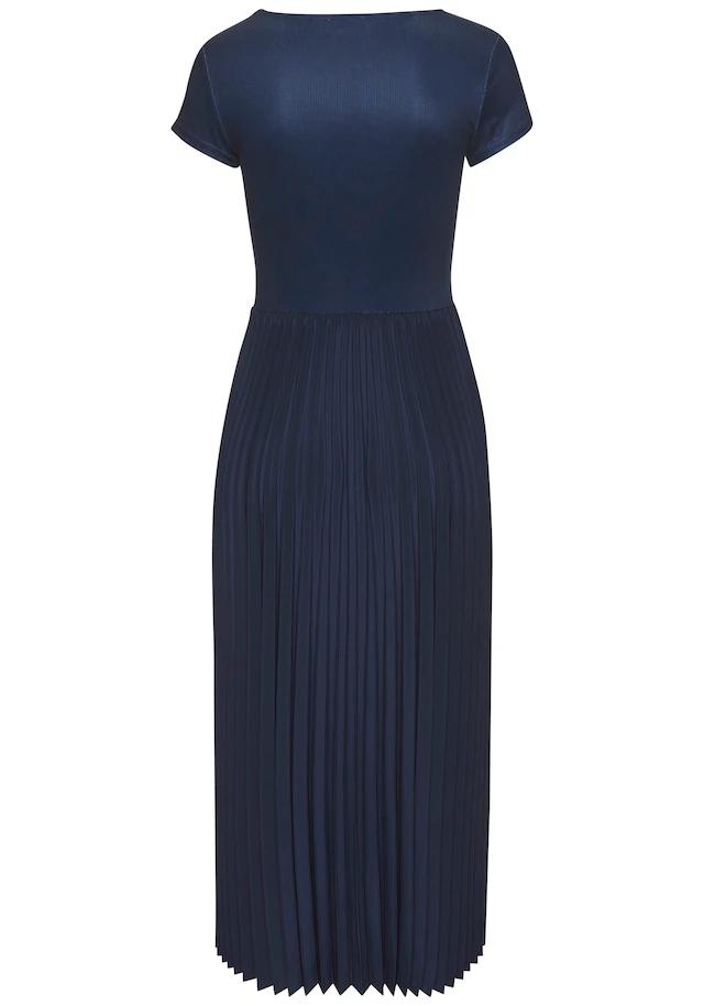 LASCANA Midikleid »mit Plisseerockteil, bügelfreie Qualität« Ohne Taschen elegantes Sommerkleid, Festkleid, Plisseekleid, modisch