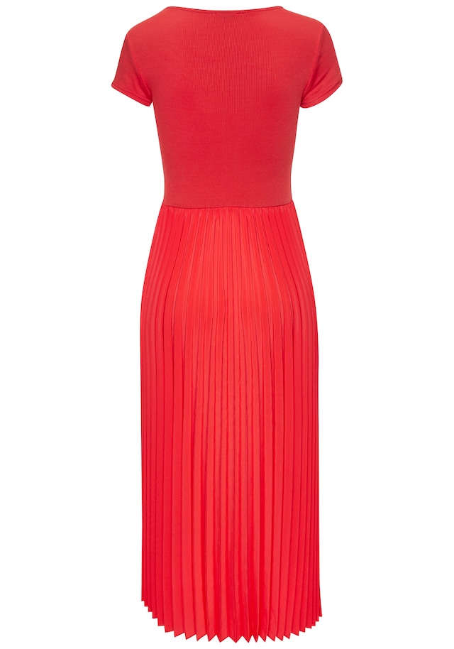 LASCANA Midikleid »mit Plisseerockteil, bügelfreie Qualität« Ohne Taschen elegantes Sommerkleid, Festkleid, Plisseekleid, modisch
