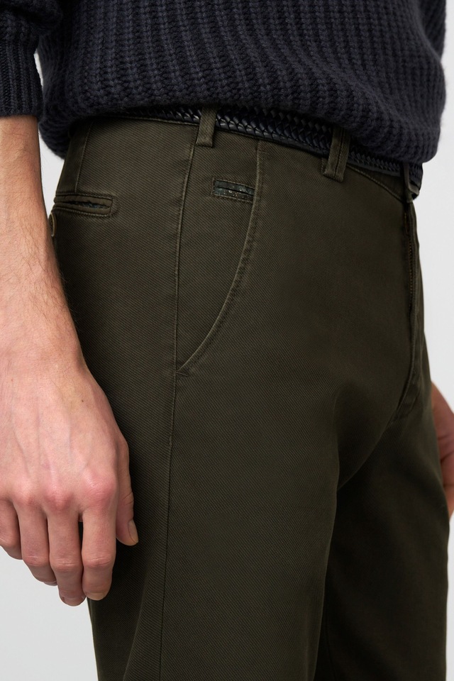 MEYER Chinos »BONN« mit Ziersteppung und Knopf