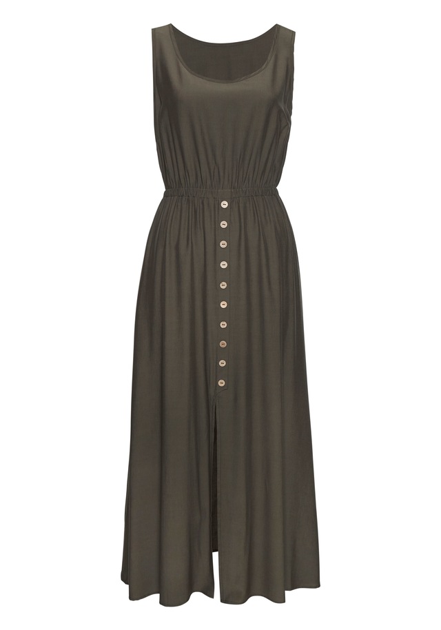 LASCANA Maxikleid mit Zierknöpfen, Sommerkleid, modisch