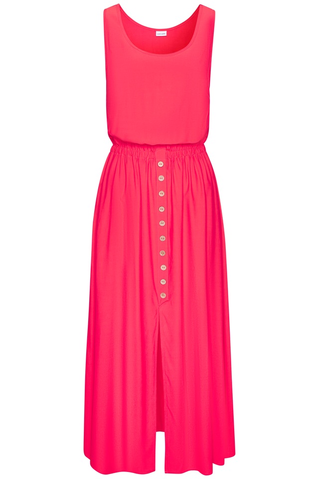 LASCANA Maxikleid mit Zierknöpfen, Sommerkleid, modisch