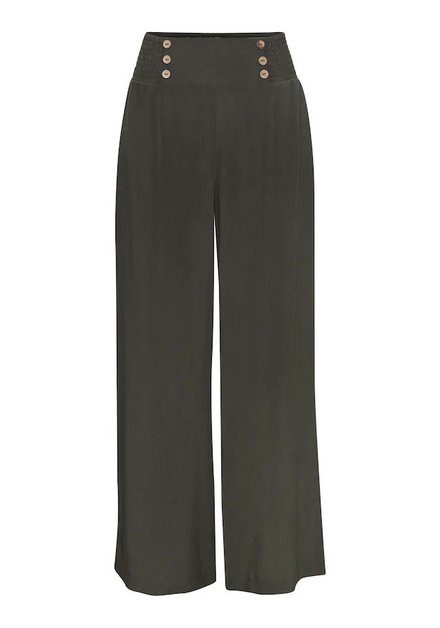 LASCANA Palazzohose »mit weitem Bein und Zierknöpfen« mit Taschen, luftige Sommerhose aus Webware, Wide-Leg