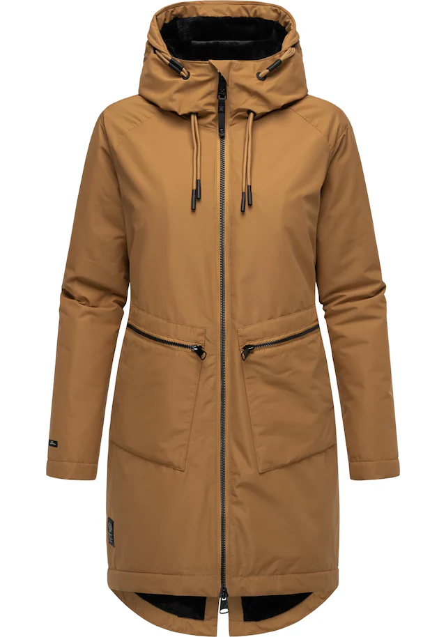 Ragwear Kurzmantel »Holstic« Wasserdichter Damen Wintermantel mit Kunstfell am Kragen