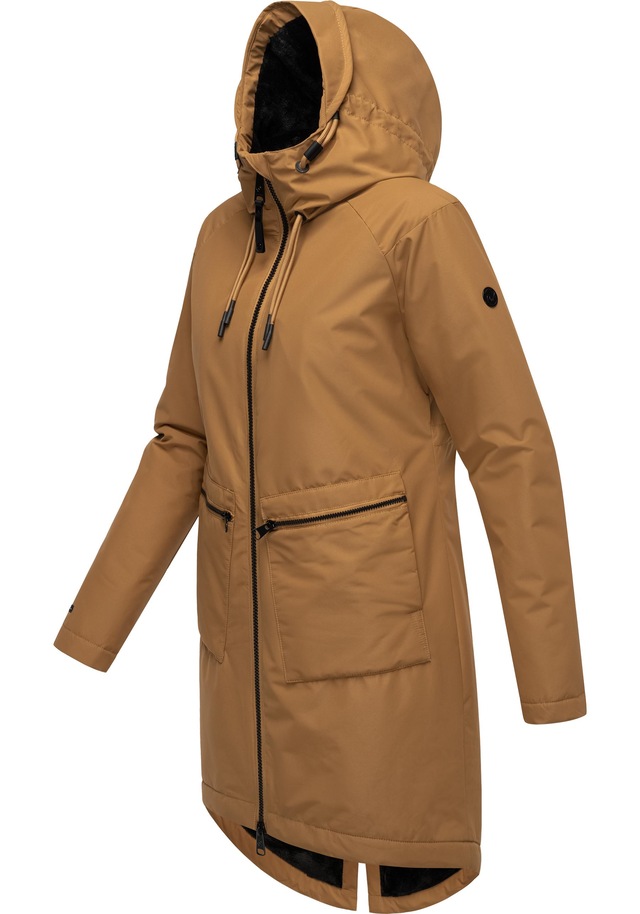 Ragwear Kurzmantel »Holstic« Wasserdichter Damen Wintermantel mit Kunstfell am Kragen