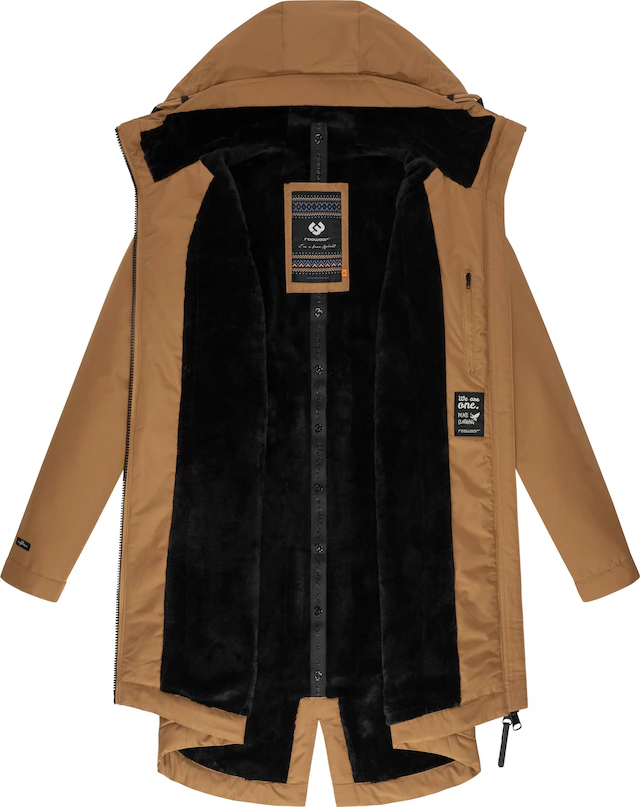 Ragwear Kurzmantel »Holstic« Wasserdichter Damen Wintermantel mit Kunstfell am Kragen