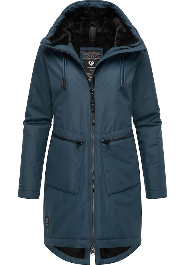 Ragwear Kurzmantel »Holstic« Wasserdichter Damen Wintermantel mit Kunstfell am Kragen