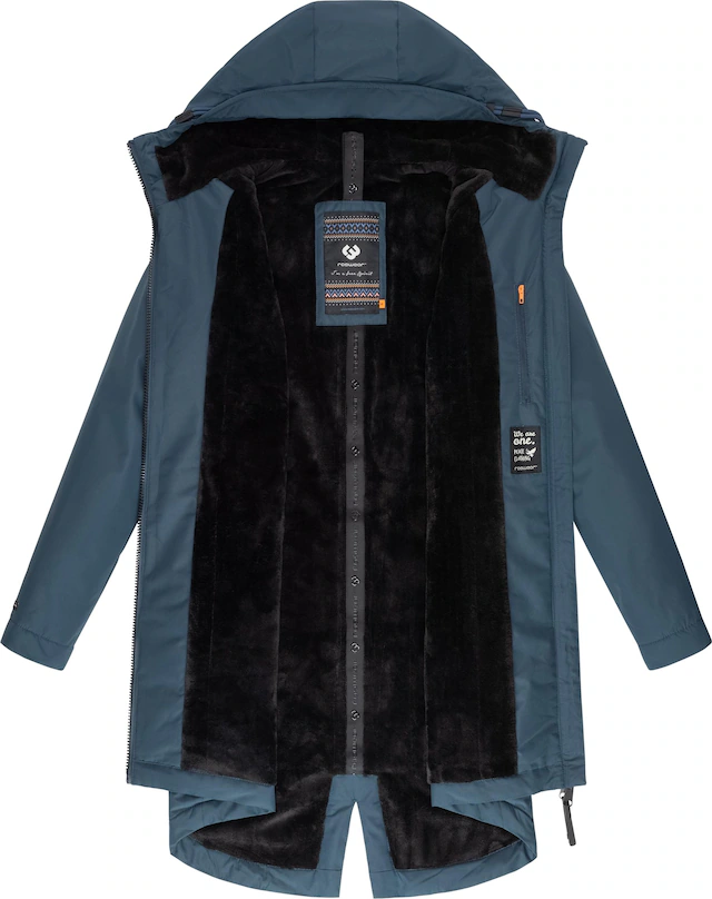 Ragwear Kurzmantel »Holstic« Wasserdichter Damen Wintermantel mit Kunstfell am Kragen