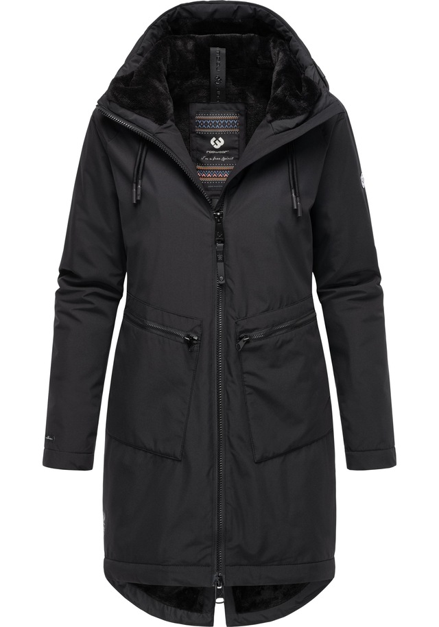 Ragwear Kurzmantel »Holstic« Wasserdichter Damen Wintermantel mit Kunstfell am Kragen