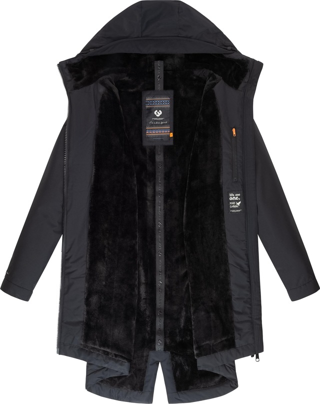Ragwear Kurzmantel »Holstic« Wasserdichter Damen Wintermantel mit Kunstfell am Kragen