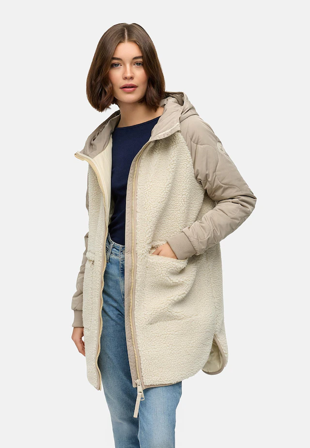 Ragwear Fellimitatmantel »Longeddy« Kuscheliger Plüschmantel mit Kapuze