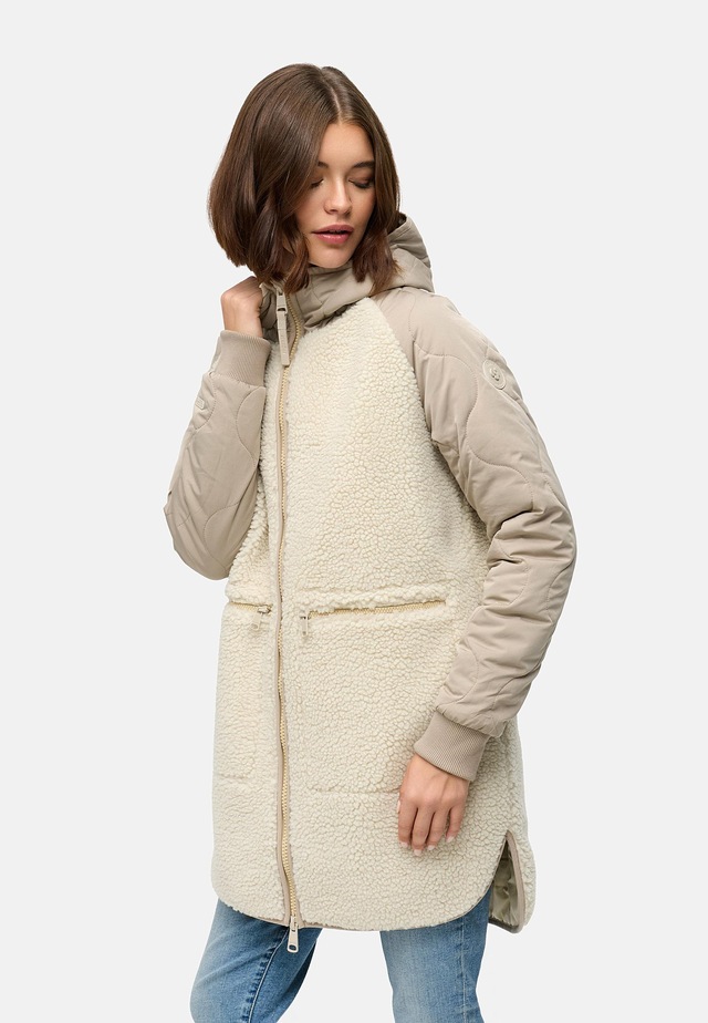 Ragwear Fellimitatmantel »Longeddy« Kuscheliger Plüschmantel mit Kapuze