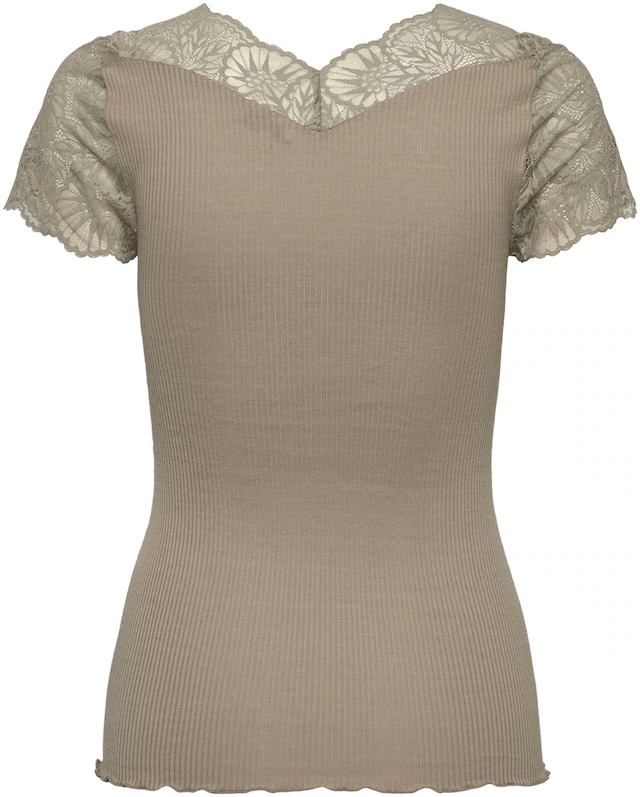 rosemunde Spitzenshirt »Beatha Lace Capsleeve T-Shirt mit Seide« wunderschöne elastisch weiche Vintage-Spitze an Ausschnitt und Ärmeln