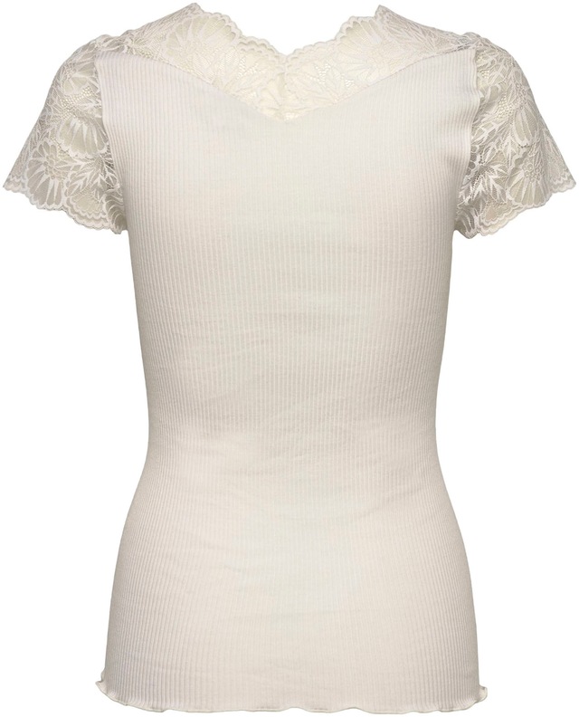 rosemunde Spitzenshirt »Beatha Lace Capsleeve T-Shirt mit Seide« wunderschöne elastisch weiche Vintage-Spitze an Ausschnitt und Ärmeln
