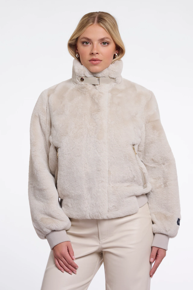 Rino & Pelle Fellimitatjacke »AMBRA« mit Riemen-Detail
