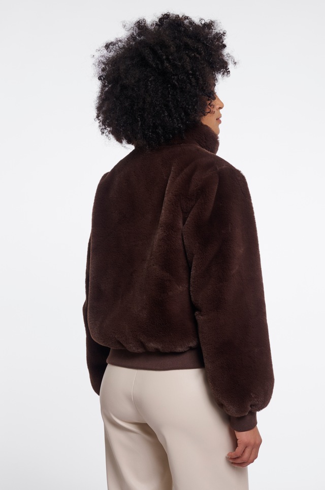 Rino & Pelle Fellimitatjacke »AMBRA« mit Riemen-Detail