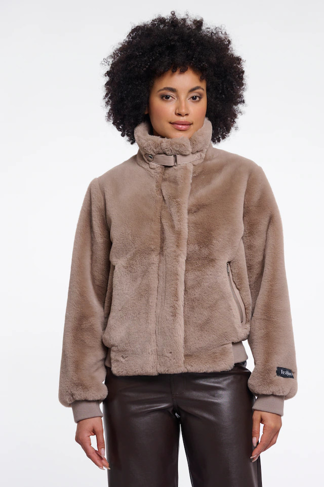 Rino & Pelle Fellimitatjacke »AMBRA« mit Riemen-Detail