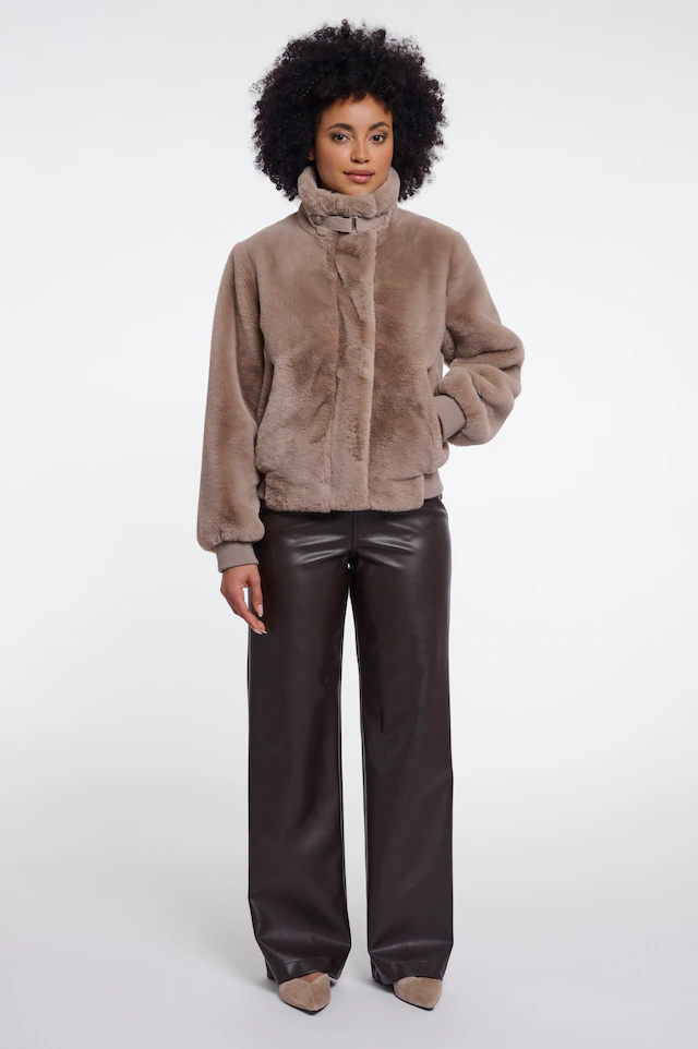 Rino & Pelle Fellimitatjacke »AMBRA« mit Riemen-Detail