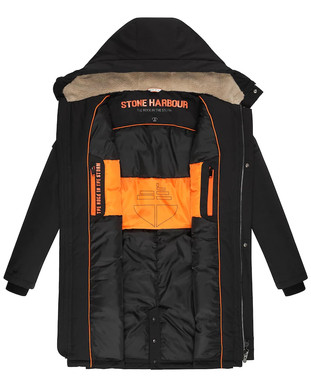Stone Harbour Wintermantel »Cyriaan XX« Langer Herren Winterparka mit großen Eingrifftaschen