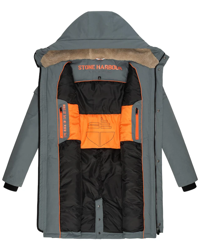 Stone Harbour Wintermantel »Cyriaan XX« Langer Herren Winterparka mit großen Eingrifftaschen