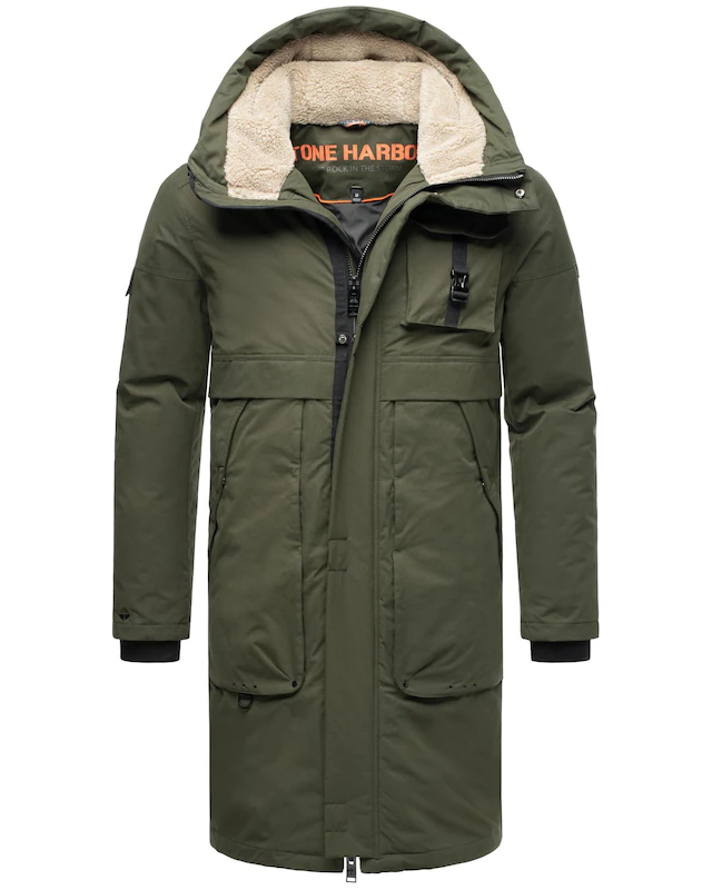Stone Harbour Wintermantel »Cyriaan XX« Langer Herren Winterparka mit großen Eingrifftaschen