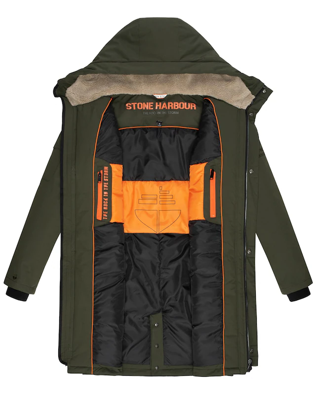 Stone Harbour Wintermantel »Cyriaan XX« Langer Herren Winterparka mit großen Eingrifftaschen