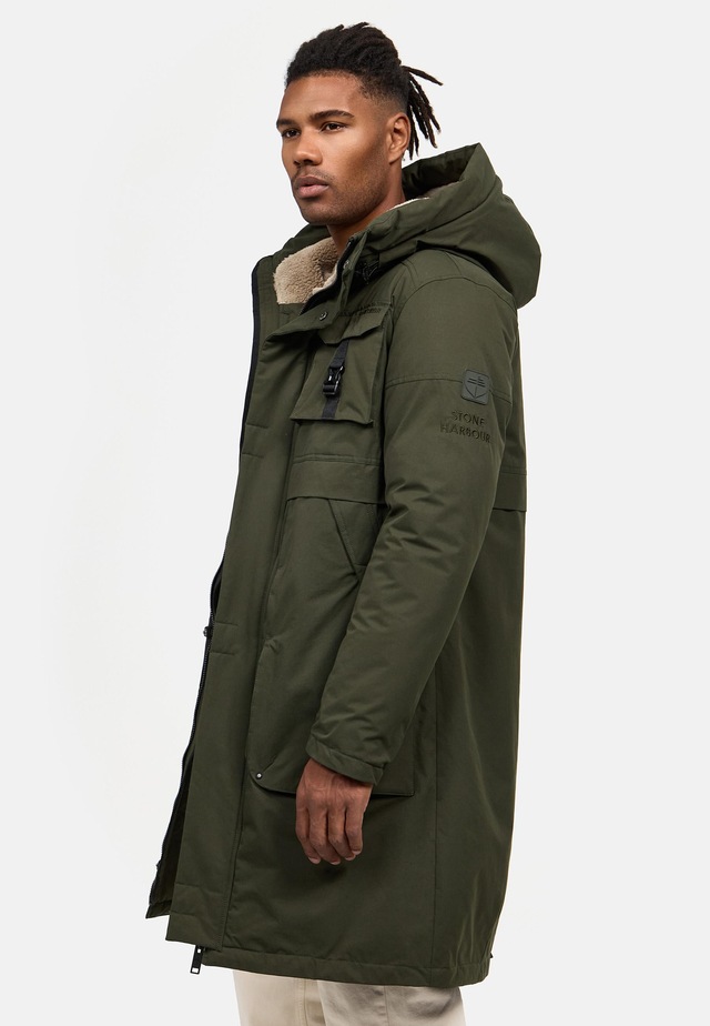 Stone Harbour Wintermantel »Cyriaan XX« Langer Herren Winterparka mit großen Eingrifftaschen