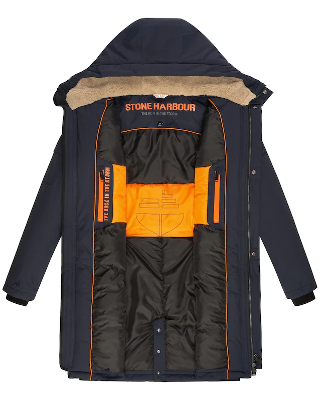 Stone Harbour Wintermantel »Cyriaan XX« Langer Herren Winterparka mit großen Eingrifftaschen