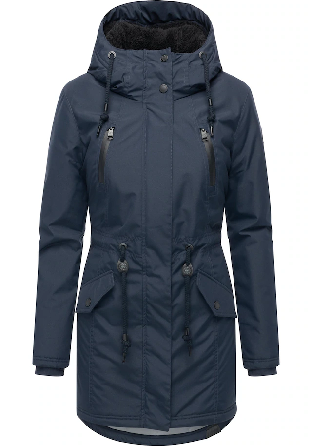 Ragwear Wintermantel »Elsien« wasserdichter Winterparka mit Teddyfell-Futter