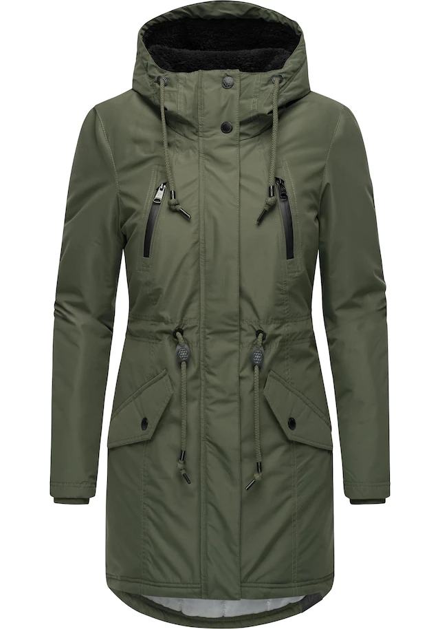 Ragwear Wintermantel »Elsien« wasserdichter Winterparka mit Teddyfell-Futter
