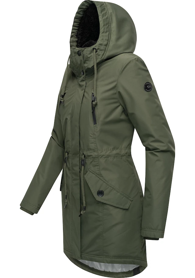 Ragwear Wintermantel »Elsien« wasserdichter Winterparka mit Teddyfell-Futter