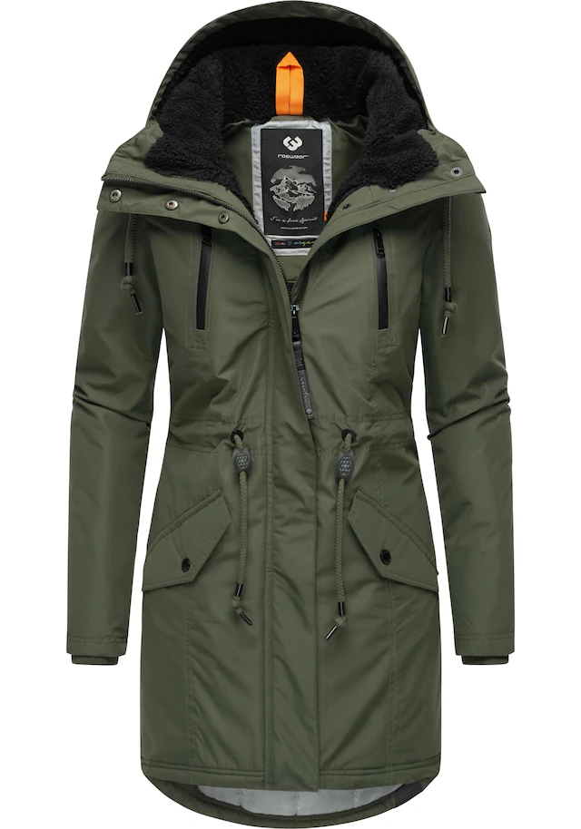Ragwear Wintermantel »Elsien« wasserdichter Winterparka mit Teddyfell-Futter