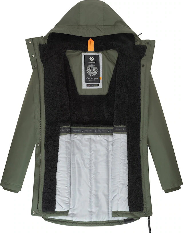 Ragwear Wintermantel »Elsien« wasserdichter Winterparka mit Teddyfell-Futter