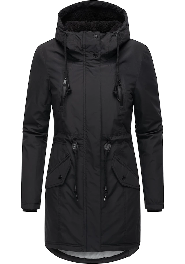 Ragwear Wintermantel »Elsien« wasserdichter Winterparka mit Teddyfell-Futter