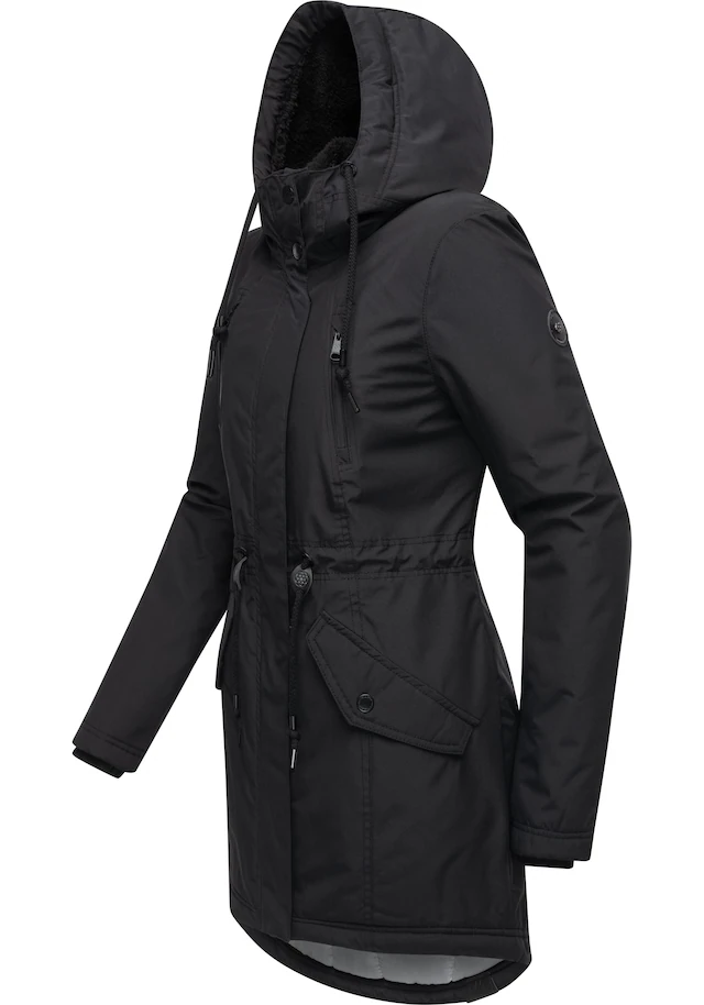 Ragwear Wintermantel »Elsien« wasserdichter Winterparka mit Teddyfell-Futter