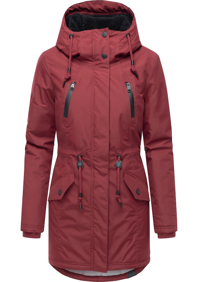 Ragwear Wintermantel »Elsien« wasserdichter Winterparka mit Teddyfell-Futter
