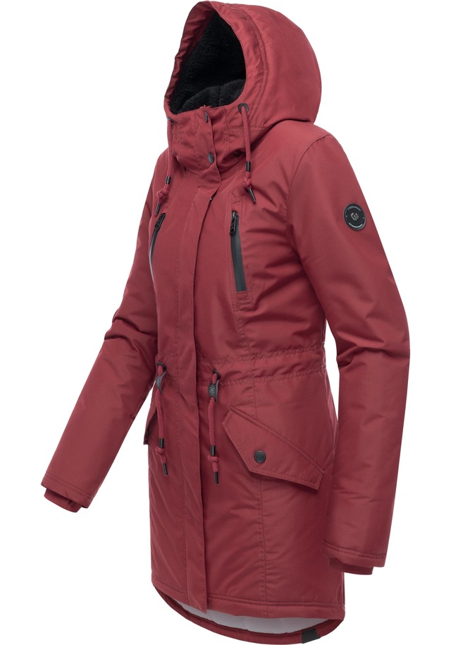 Ragwear Wintermantel »Elsien« wasserdichter Winterparka mit Teddyfell-Futter