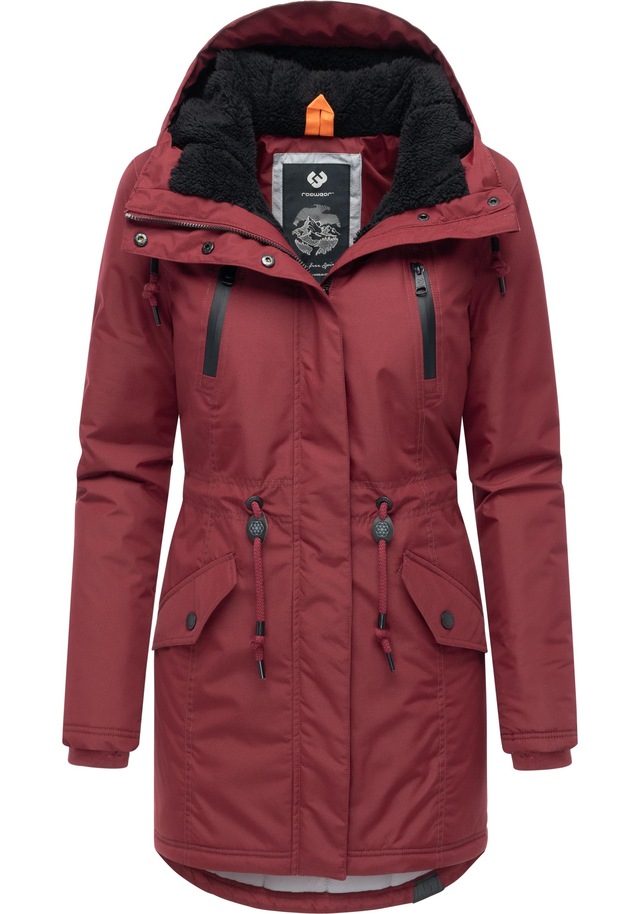 Ragwear Wintermantel »Elsien« wasserdichter Winterparka mit Teddyfell-Futter
