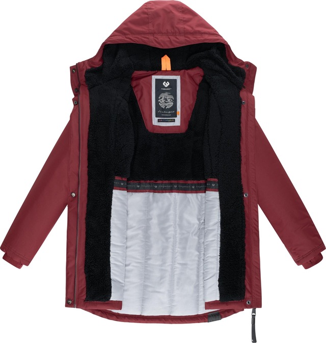 Ragwear Wintermantel »Elsien« wasserdichter Winterparka mit Teddyfell-Futter