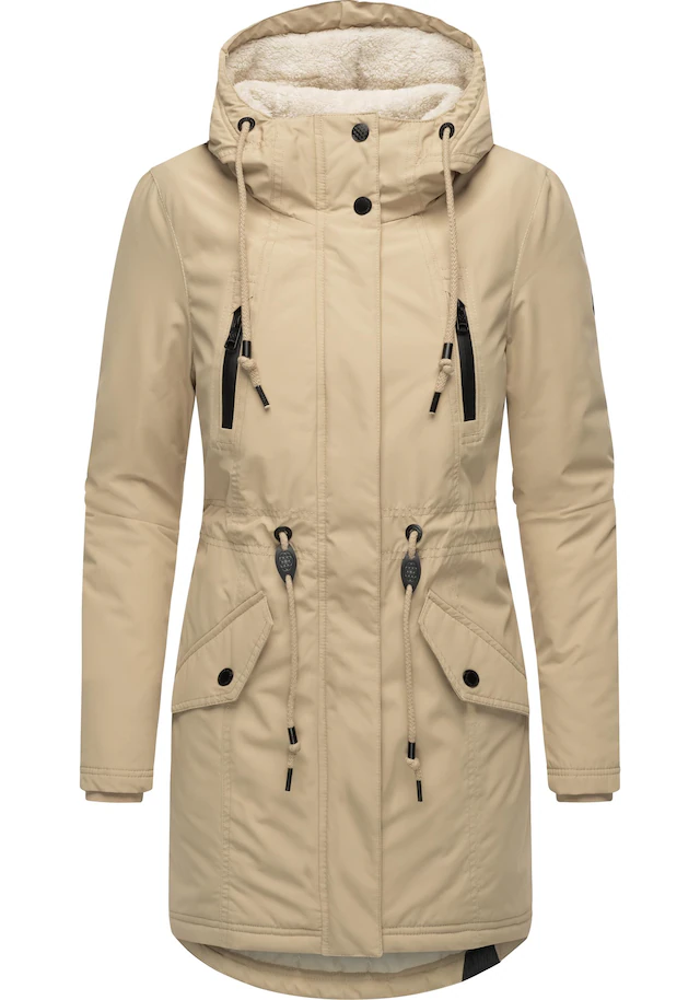 Ragwear Wintermantel »Elsien« wasserdichter Winterparka mit Teddyfell-Futter