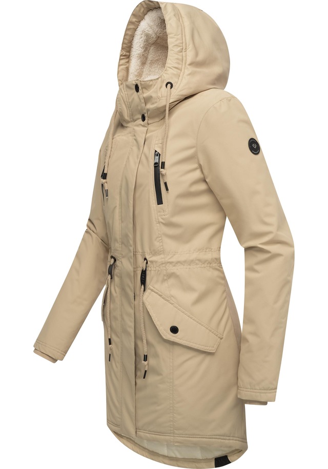 Ragwear Wintermantel »Elsien« wasserdichter Winterparka mit Teddyfell-Futter