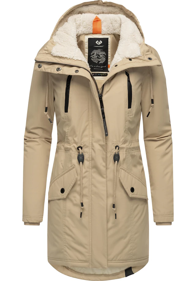 Ragwear Wintermantel »Elsien« wasserdichter Winterparka mit Teddyfell-Futter